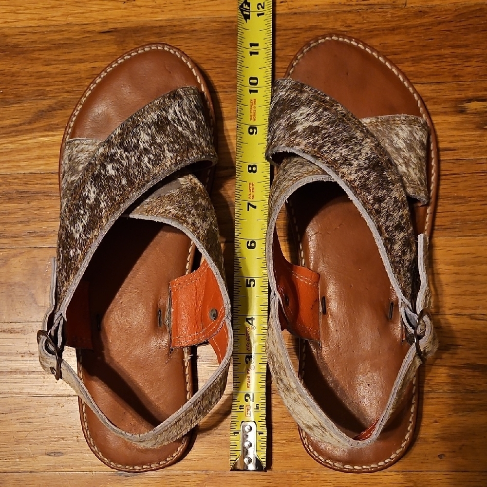 Cowhide Leather Sandles Approx Size 11 - Picture 2 of 14